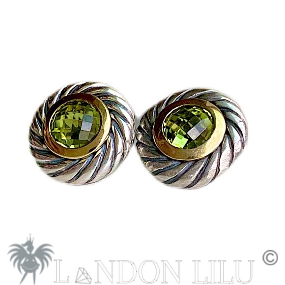 David Yurman Cable Classics Peridot Earrings - Picture 2 of 7